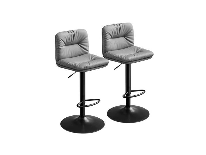 Hansiro Barhocker Moroni 2Er-Set, Grau, 41x110x47 cm, Esszimmer, Barmöbel, Barhocker