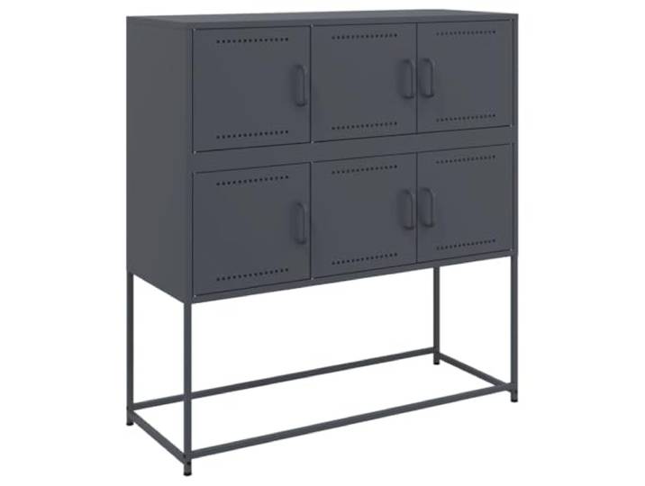 GFMGUEMV Sideboard Anthrazit 100,5x39x107 cm Stahl Schrank Sideboard aus Stahl, anthrazit, kaltgewalztes Stahlblech, pflegeleichte Oberfläche, vielseitig nutzbar