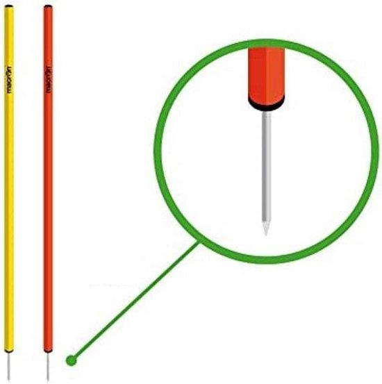 Slalomtraining mit Spike, 170 cm, Neon Gelb, 18 Stück