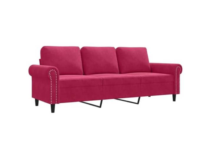 GHVBNMF 3-Sitzer Sofa Samt Weinrot 212 cm Metalldesign Polstersofa Elegante Dreisitzer Couch mit Schaumstoffpolsterung und stabilem Metallgestell für Ihr Wohnzimmer oder Ihr Arbeitszimmer.