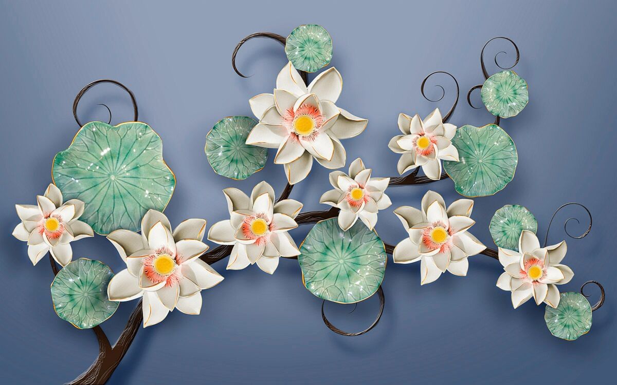 Fototapete PAPERMOON "Blumen Ast", bunt, B:3m L:2,23m, Vlies, Tapeten, Fototapete