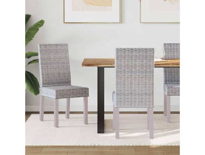 HGPOTUY Rattan Esszimmerstuhl Set 2 Stück Mahagoni Handgewebtes Naturmaterial, verstärkter Sitz, Fußstütze, für Küche und Wohnzimmer
