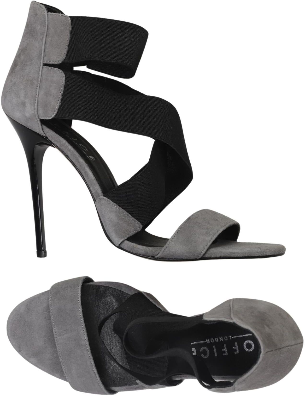Office London Damen Sandalen, Grau, Gr. EU 39, Leder - Second Hand