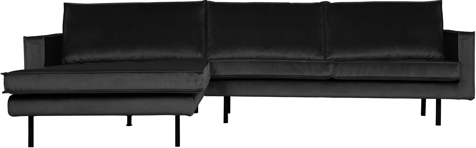 WOOOD Loungebank Rodeo Links, Velvet, Antraciet, BePureHome