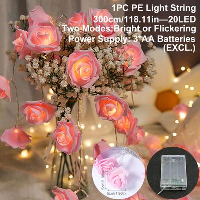 Uplift Treasures Rose Flower LED Fairy String Lights For Home And Party Decor 6