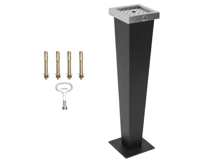 uyoyous Außenmülleimer mit V-Fuß mülltonne minimalistisches Design Vertikaler Mülleimer aus Edelstahl abschließbarer Abfallbehälter für Außenbereich/Innenbereich/Terrasse/Bar Windbeständig