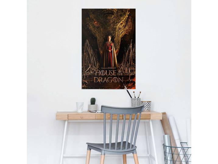 Affiche House of Dragon Throne Papier Rouge 61 x 92 x 0cm