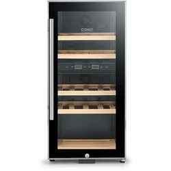 Caso Design CASO WineComfort 24 black - Design Weinkühlshrank mit zwei getrennten Temperaturzonen