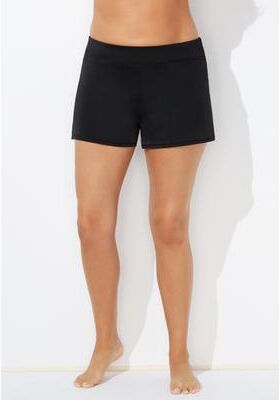 Plus Size Women's Chlorine Resistant Banded Swim Short by Swimsuits For All in Black (Size 16)