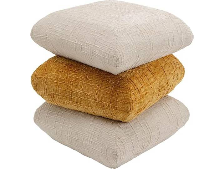 Kare Design Hocker Acapella Steps, Grau, quadratisch, Sitzhöhe 45 cm Polsterbezug, modernes Design, bis 110 kg belastbar, extra stabil, fürs Wohnzimmer
