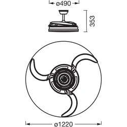 Osram Ceiling Fan Cierzo 1220mm 60W CCT RGB, Ventilator, Weiss