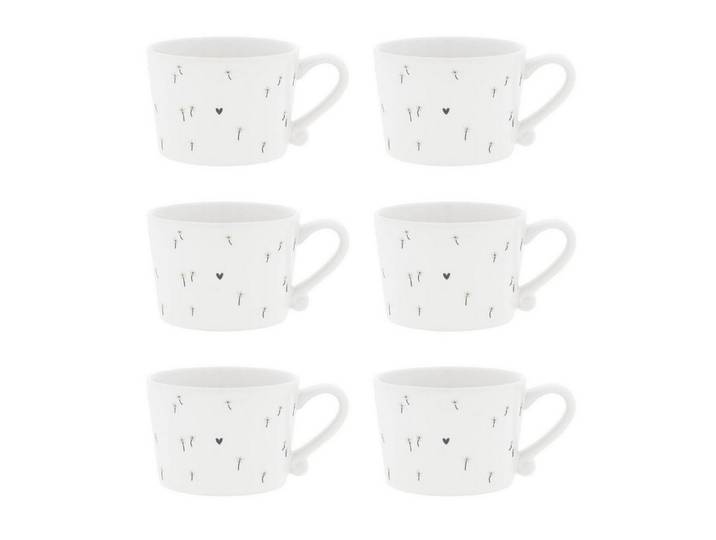 Bastion Collections Tasse, Keramik, Spülmaschinengeeignet, Weiß, Blumen, H: 6cm