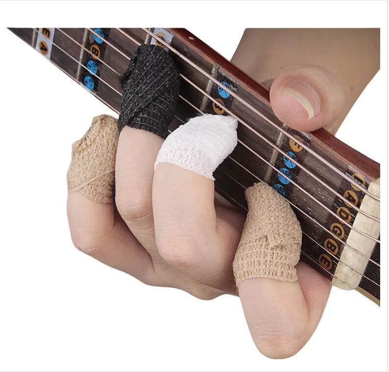 INF Protège-doigts de guitare, bandages anti-douleur pour guitaristes Blanc 5 cm