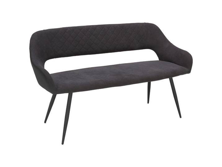 Carryhome Sitzbank, Anthrazit, Schwarz, Metall, Textil, 140x80x62 cm, Esszimmer, Bank, Sitzbänke, Polsterbänke