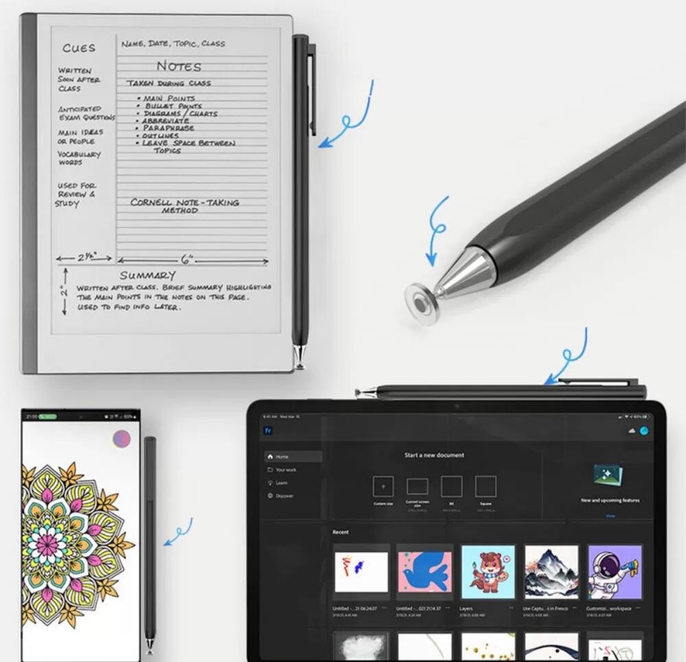 INF Stylet à écran tactile précis avec clip magnétique