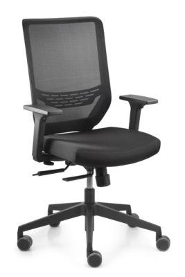Dauphin Bürostuhl to-sync work mesh, mit Armlehnen, Synchronmechanik, Komfortpolstersitz, Netzrücken, schwarz/schwarz