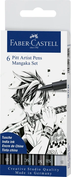 Faber-Castell Tuschest. Pitt Artist Pen Manga 6x schw.