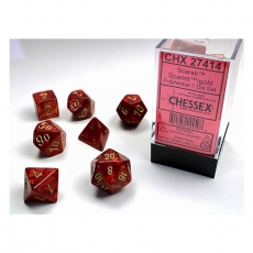 Chessex Würfel - Scarab Scarlet/gold (7-Würfelset) 292527