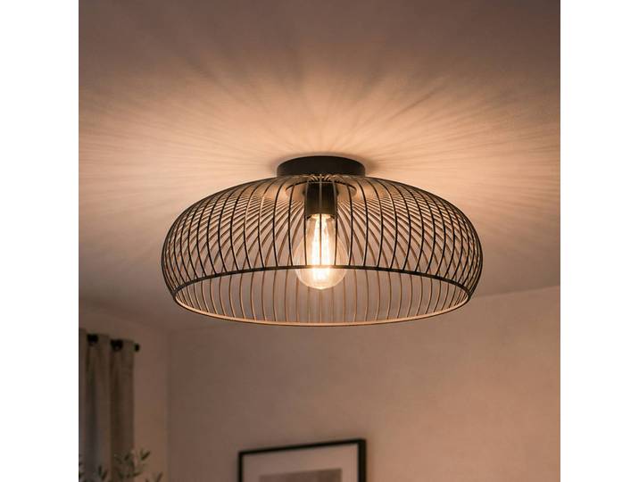 EGLO Deckenlampe ALMANZORA, dimmbar, schwarz, für Wohn- / Esszimmer, Metall, Deckenlampe