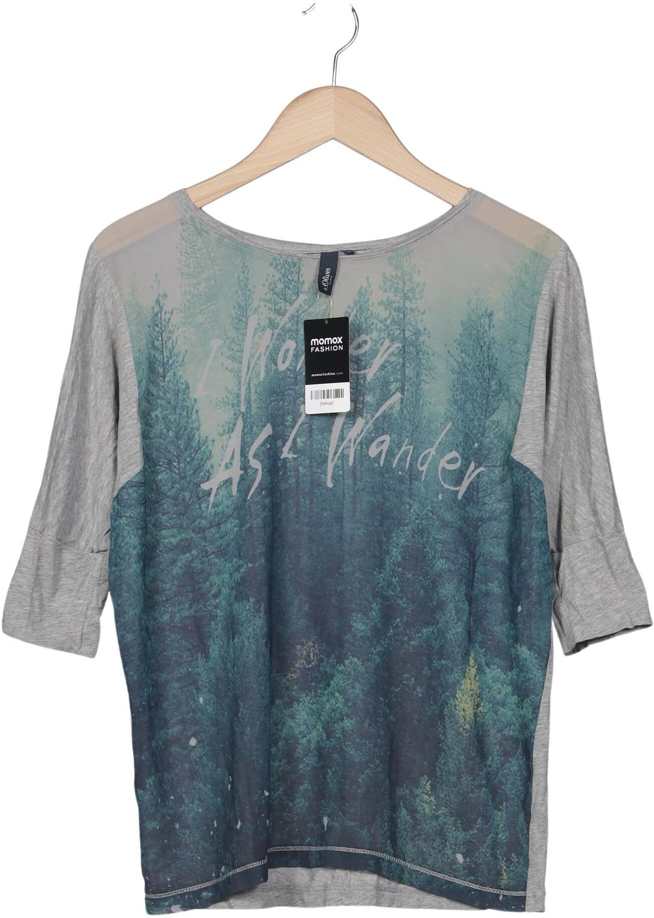 S. Oliver Damen Langarmshirt, Grau, Gr. S, Synthetik - Second Hand