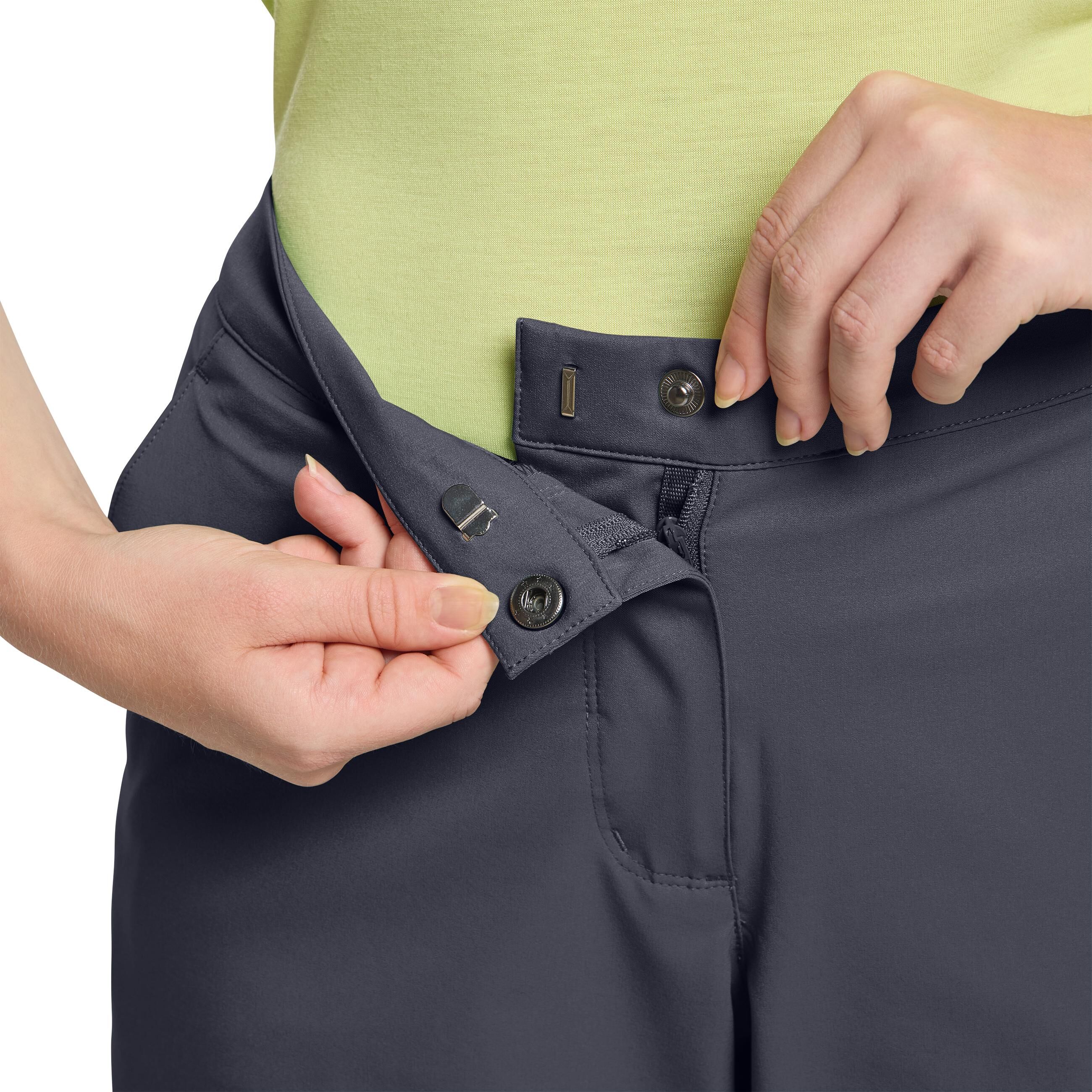 Shorts JACK WOLFSKIN "HIKING ALPINE SHORT W", Damen, Gr. 38, Normalgrössen, grau (graphite), OBERSTOFF: 87% POLYESTER, 13% ELASTHAN. LINING: 100% POLYESTER, Hosen Shorts graphite 38, Normalgrössen