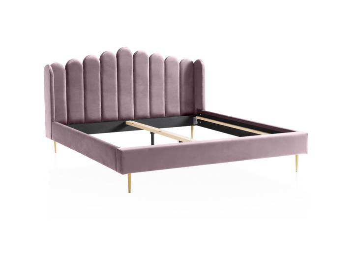 Bett Sergio Lavender Samt 140 x 200 cm - Bett