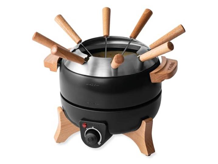 Boska Elektrische Fondueset Party/Voor Kaasfondue, Chocoladefondue, Hotpot, Oliefondue/Temperatuurregelaar/Extra Lang Netsnoer / 8 Vorken / 2,3 liter/Met inkeping voor 8 fonduevorken