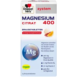 Doppelherz system Magnesium 400 Citrat mit Orange-Granatapfel-Geschmack 24 St
