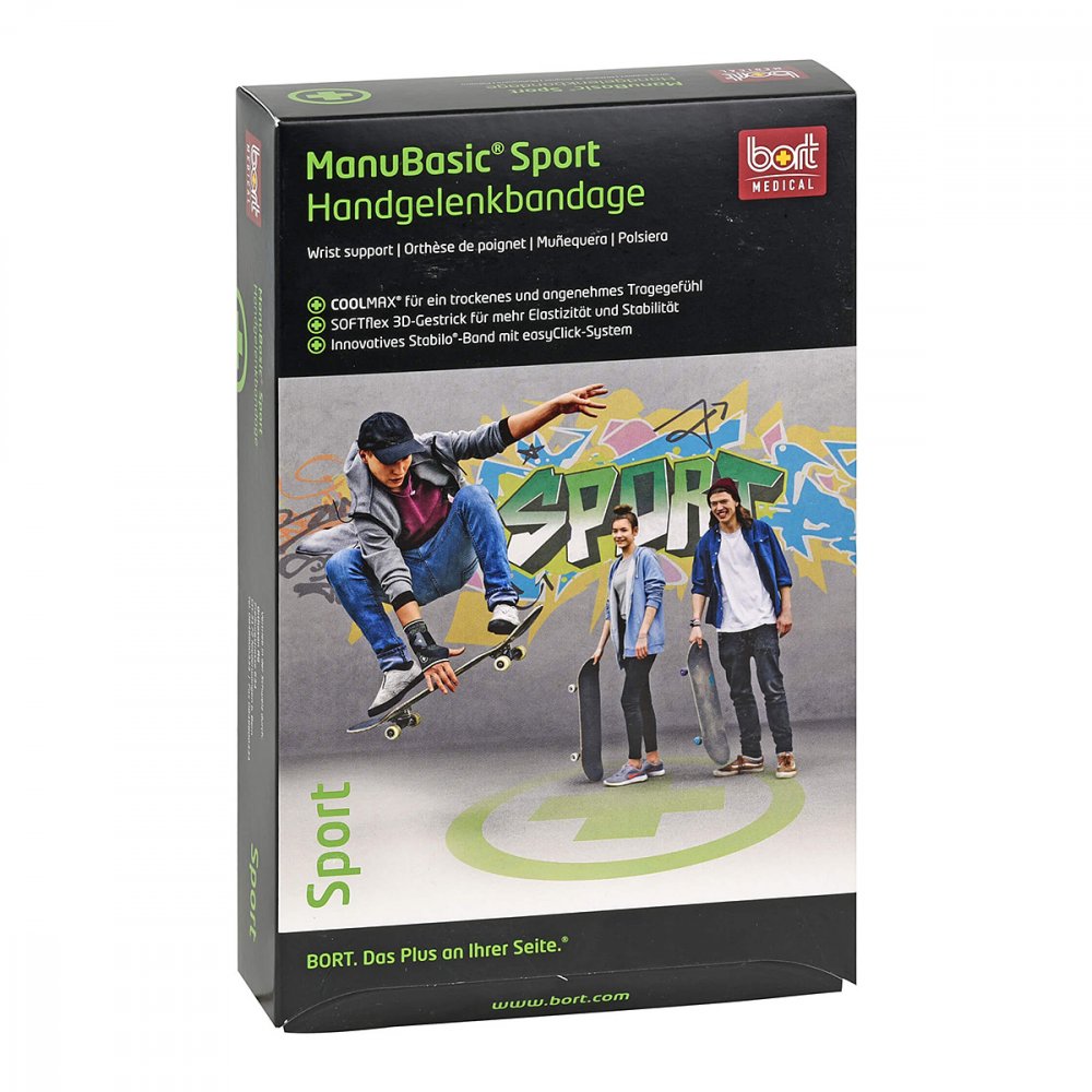 Bort GmbH Bort Manubasic Sport Bandage rechts large schw/grün 02738454
