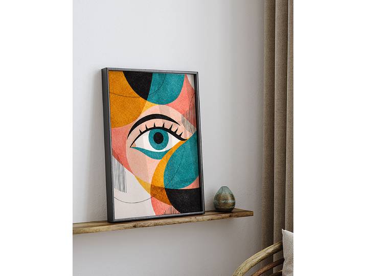 Impression artistique Vision Chromatique Revêtement : verre acrylique Structure : hêtre laqué Multicolore 32 x 42cm