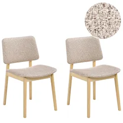 ESSZIMMERSTUHL 2er-Set Bouclé Hellbraun/Taupe Blane