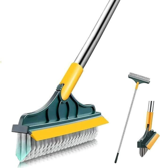Mormark Professionele multifunctionele 3-in-1 reinigingsborstel met V-vormig veegsysteem, 23 x 112 cm