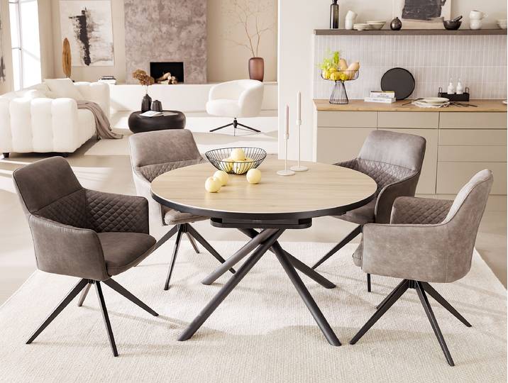 Table extensible KECUO 120 x 76 x 120cm Bois/Noir