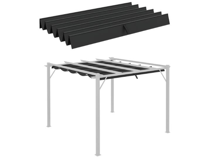 Toit de remplacement pour gazebo de jardin 3x3 m avec 10 trous, couverture en polyester, gris