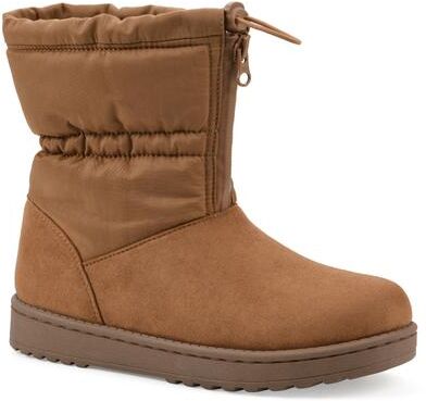 Women's Issy Faux Fur-Lined Bootie by White Mountain in Chestnut Fabric (Size 8 M)