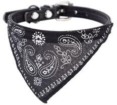 Inspired Living Pet Charm Adjustable Bandana Collar For Cats & Small Dogs black