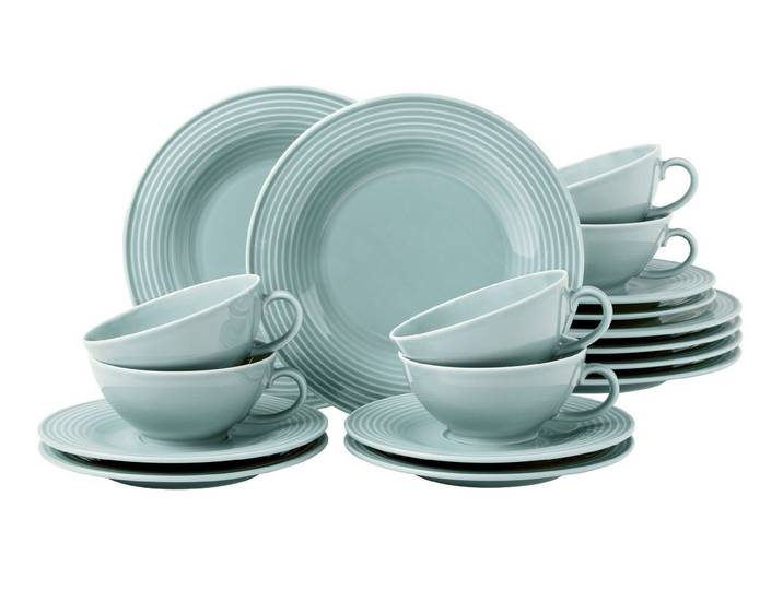 Seltmann Weiden Teeservice Seltmann Weiden Beat Arktisblau Tee Service 18-tlg. klein, 6 Personen, Porzellan