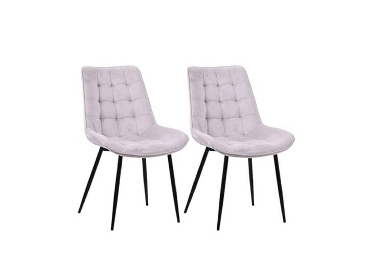Zedelmaier Esszimmerstühle Stühle 2er Set Esstisch Stühle Küchenstühle Essstühle Esszimmer Stuhl Polsterstuhl mit Rückenlehne Metallbeine für Esszimmer Wohnzimmer Küche (Hellgrau-Smat, Extra breit)