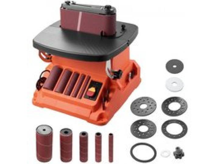 VEVOR Oszillierender Spindelschleifer, 2000 U/min Spindelschleifmaschine mit 16 mm Hub, 5 Hülsen (12,7–50,8 mm) & 610x98 mm Schleifband für Holzbearbeitung, Möbelschleifen, Heimwerkerprojekte