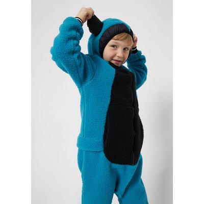 Fleeceoverall WEEDO "Monster", Mädchen, Gr. 92, Normalgrößen, blau (monsterblau), Obermaterial: 100% Polyester. Bündchen: 100% Polyester, Overalls, Weiche Monster-Hörner aus Kunstleder, Mitwachsfunktion