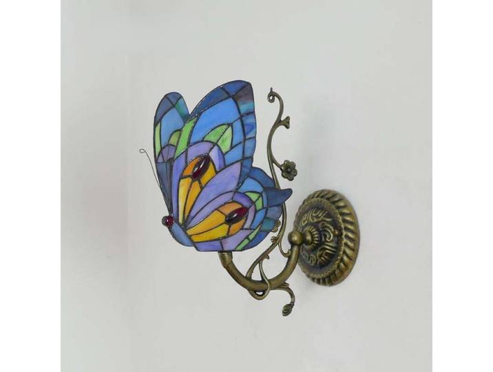Lampe murale papillon rétro de style européen, lampe créative en verre coloré pour couloir, lampe décorative pour chambre à coucher, éclairage intérieur d'hôtel