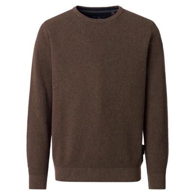 Strickpullover CASAMODA "CASAMODA Pullover uni", Herren, Gr. 4XL, braun (kakaobraun), 100% Baumwolle, Pullover Strickpullover