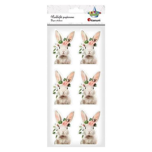 Titanum Hasen-Papieraufkleber, 6 Stk. (6 Sticker) (48893337)