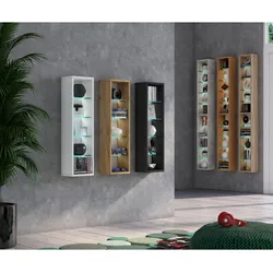 VCM Holzregal hängend   platzsparendes Regal   Maße: H. 152 x B. 21 x T. 14 cm   Elegantes Regal hängend   Aufbewahrungsregal   Bücherregal   Wandregal - Rasato XL