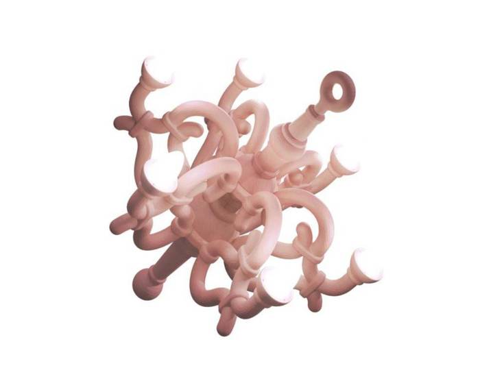 QEEBOO lampadaire pour l'extérieur FALLEN CHANDELIER M (Rose - Polyéthylène)