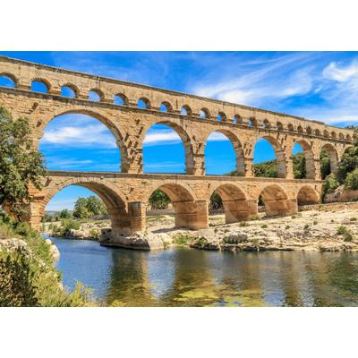 Fototapete PAPERMOON "Pont du Gard Aqueduct", bunt, B:5m L:2,8m, Vlies, Tapeten