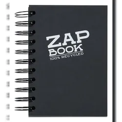 Clairefontaine 5x Zap Book, spiralgebundenes Skizzenbuch A6, 160 Blatt 80g - Schwarz 8361C