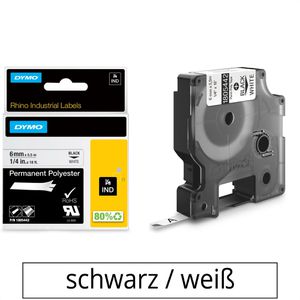 Dymo 1805442 Rhino 6mm Schriftband IND weiß stark