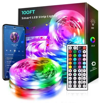 Uplifted Finds 100 Ft RGB LED Strip Lights With Remote And App Control 50 Ft