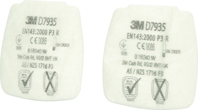 3M Fijnstofvliesfilter D7935 P3R conform EN 143:2000/A1:2006 geschikt voor de Secure Click serie